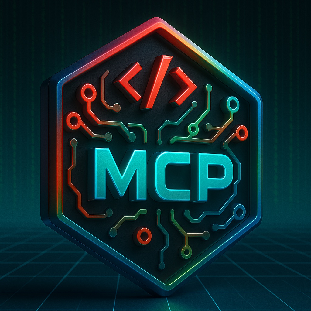 hexagon logo with MCP in green red and blue