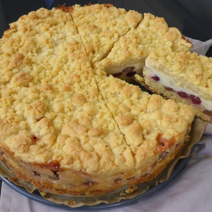 Slice of gooseberry cake